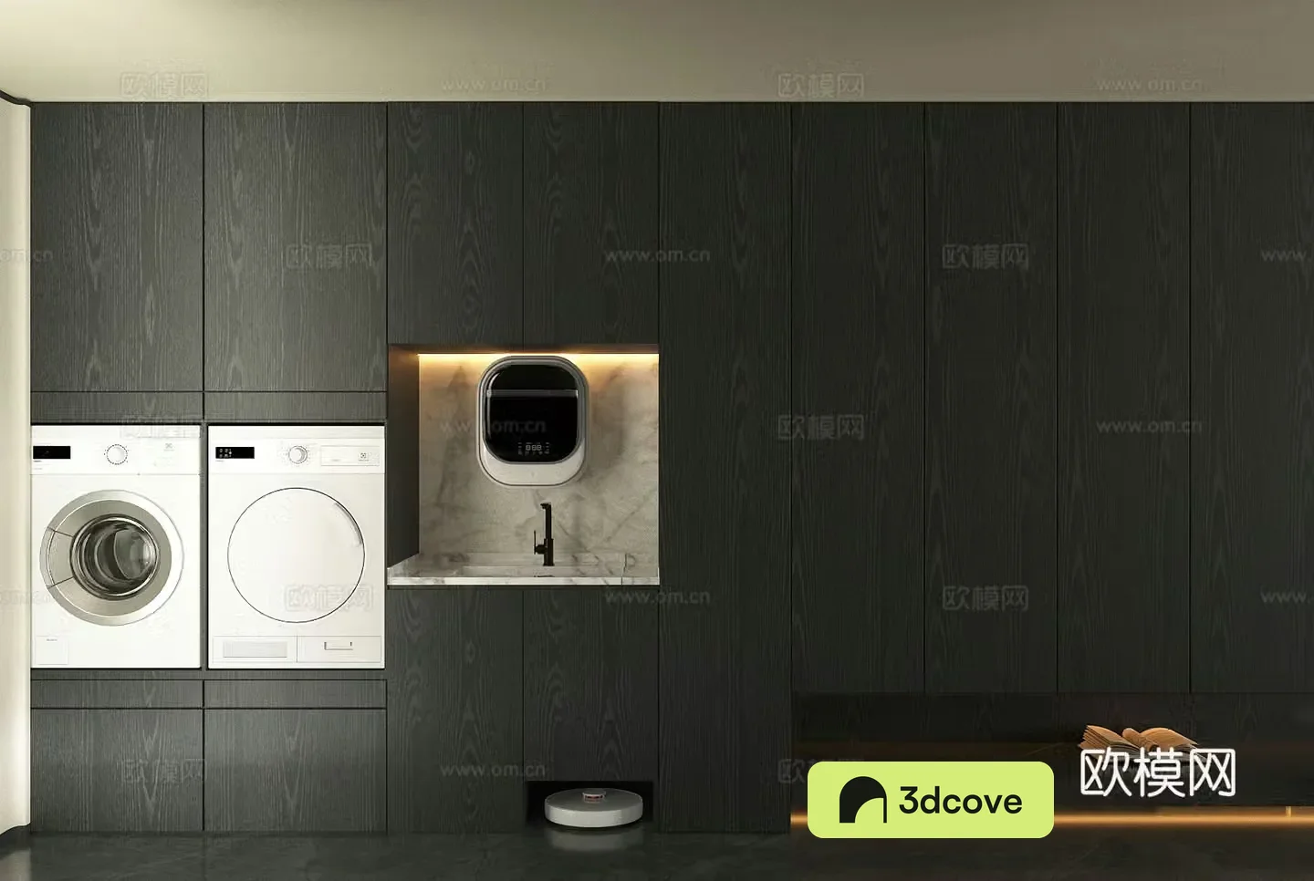 Log-wind balcony washing machine cabinet wall-mounted washing machine hand dryer sweeping robot