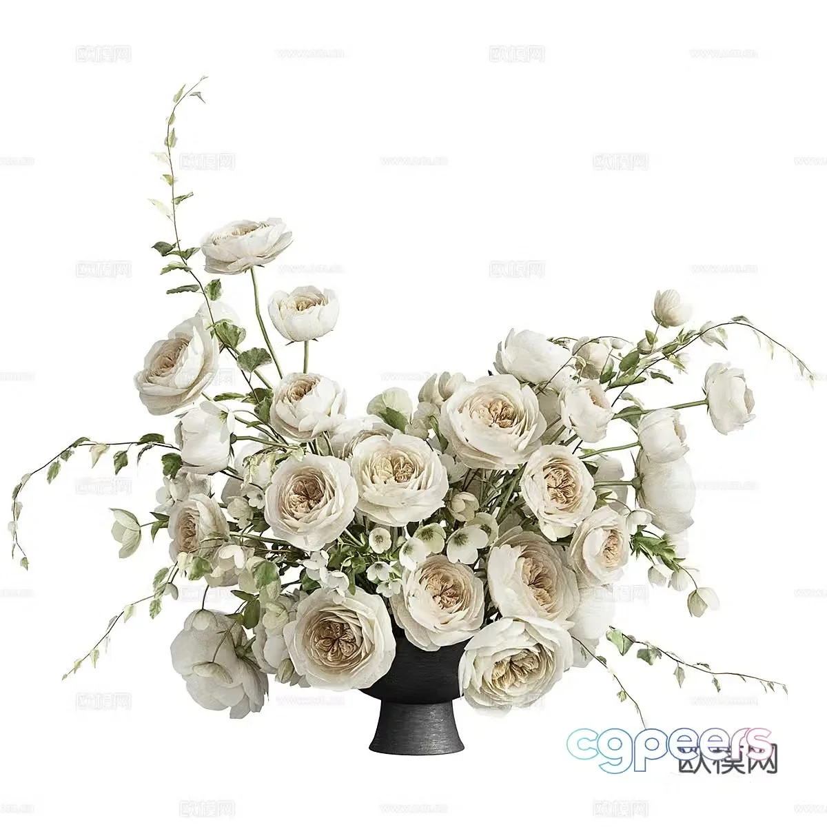 New Chinese vase flower art 3D model