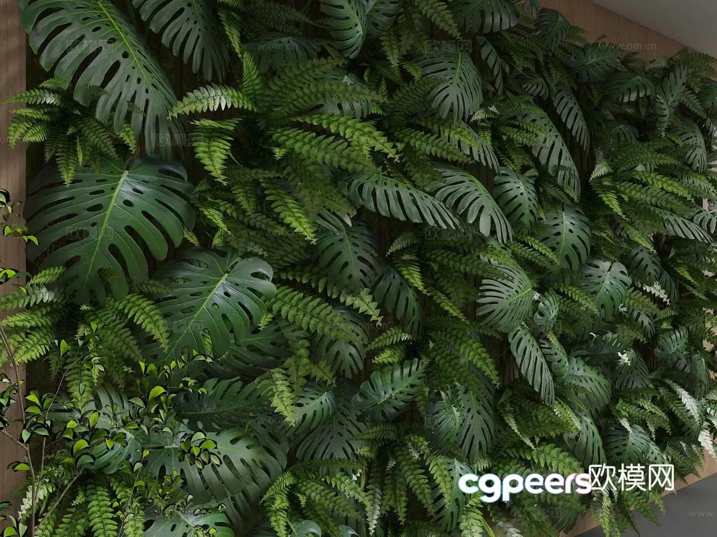 Modern plant background wall 3d model