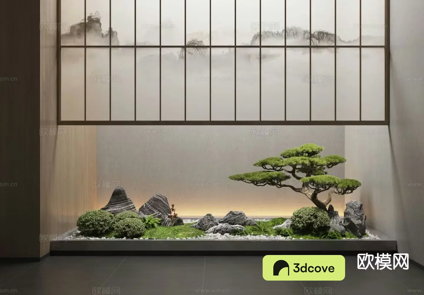 New Chinese style plant landscaping indoor landscape