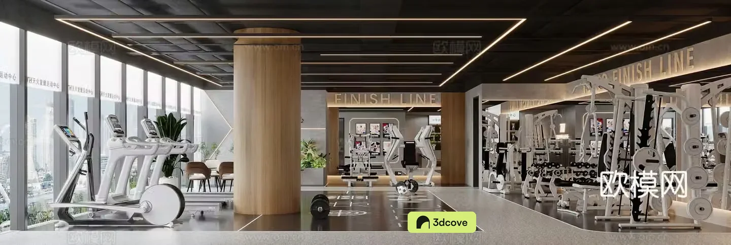 Modern sports fitness center