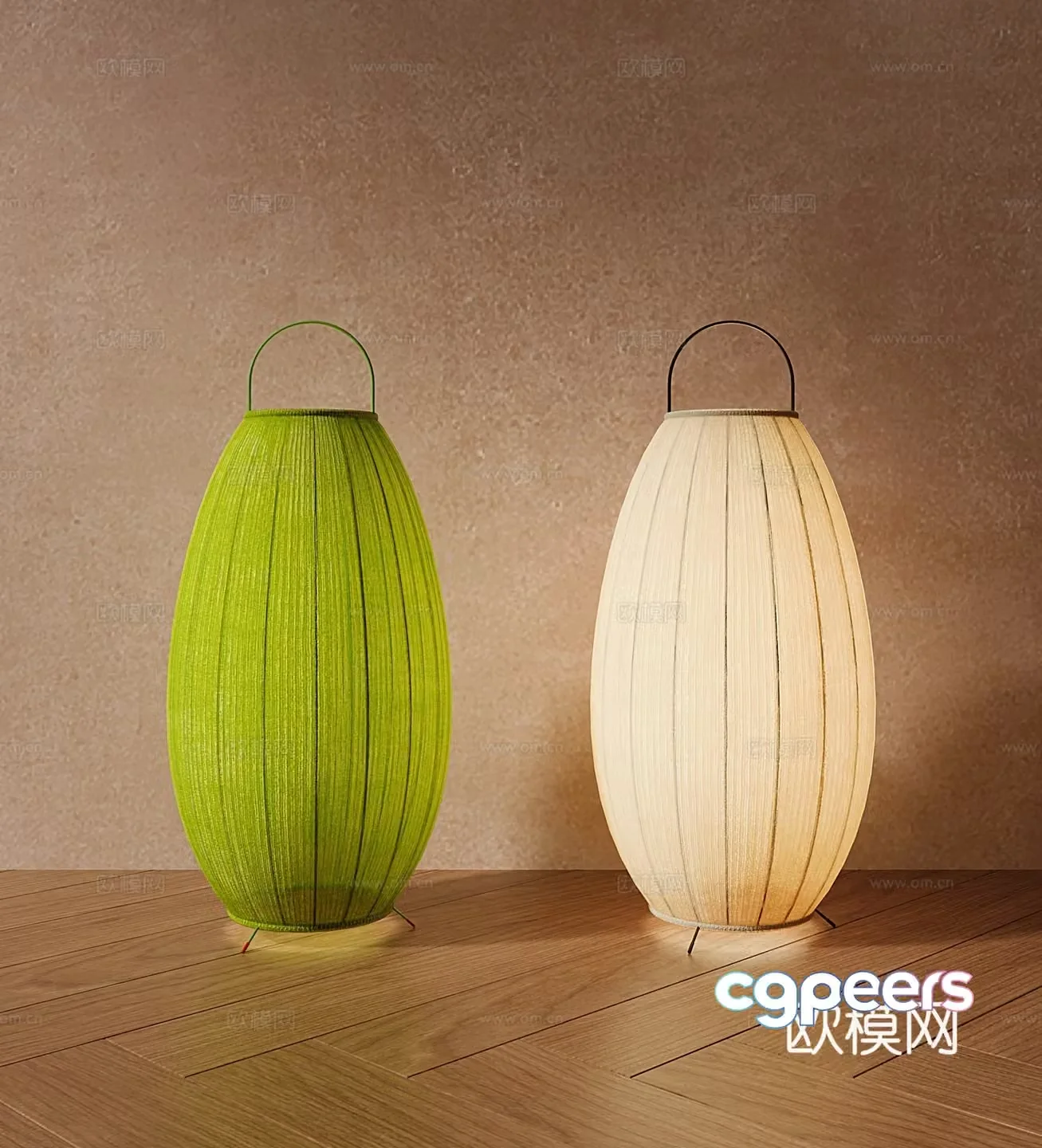 New Chinese style floor lamp lantern floor lamp 3d model