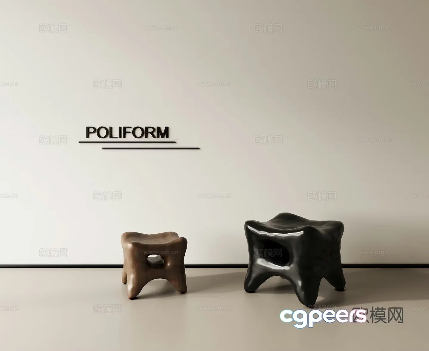 3D model of stool side