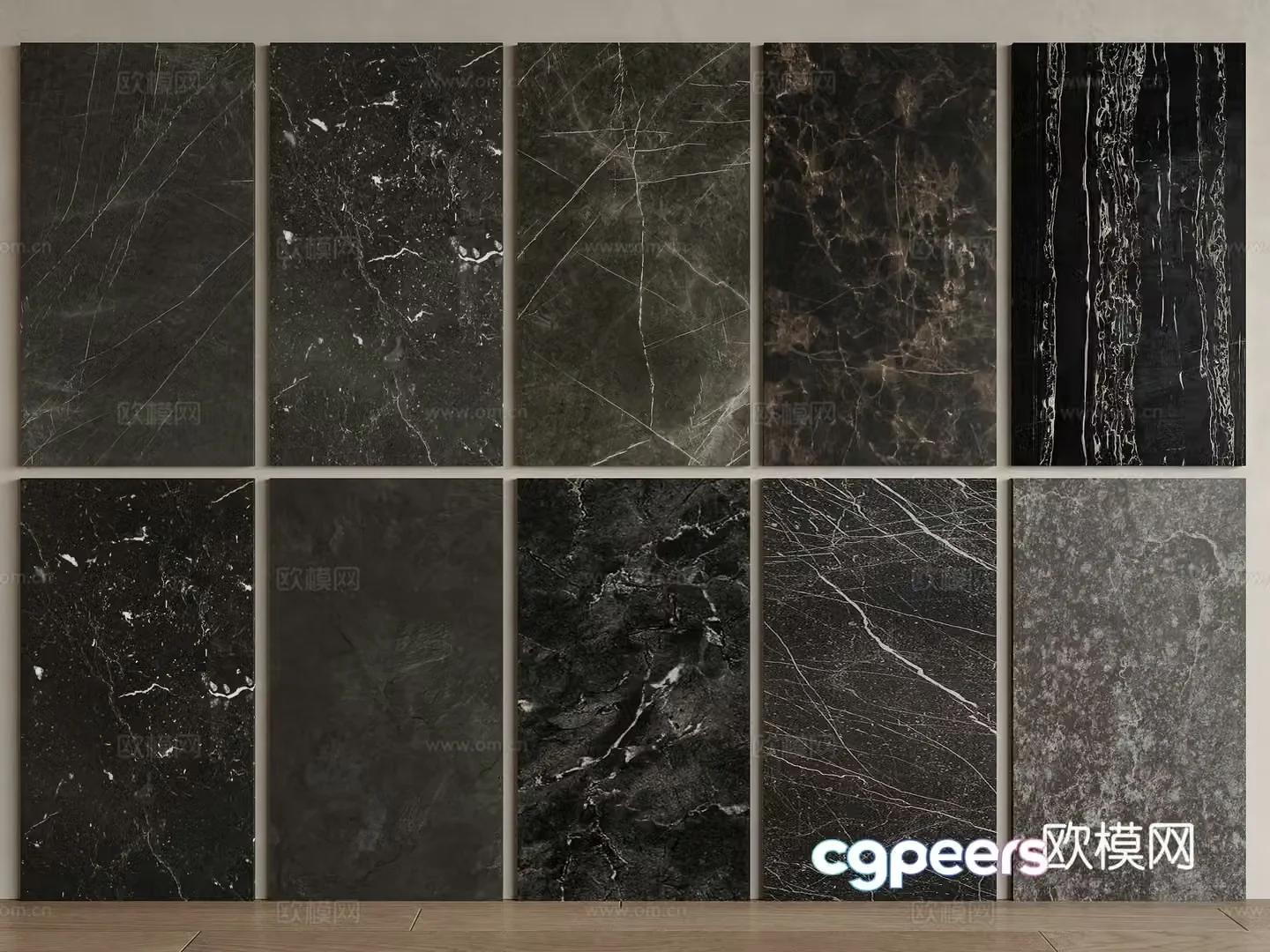 Modern marble background wall black stone black rock slab black marble ceramic tile rock slab 3d model
