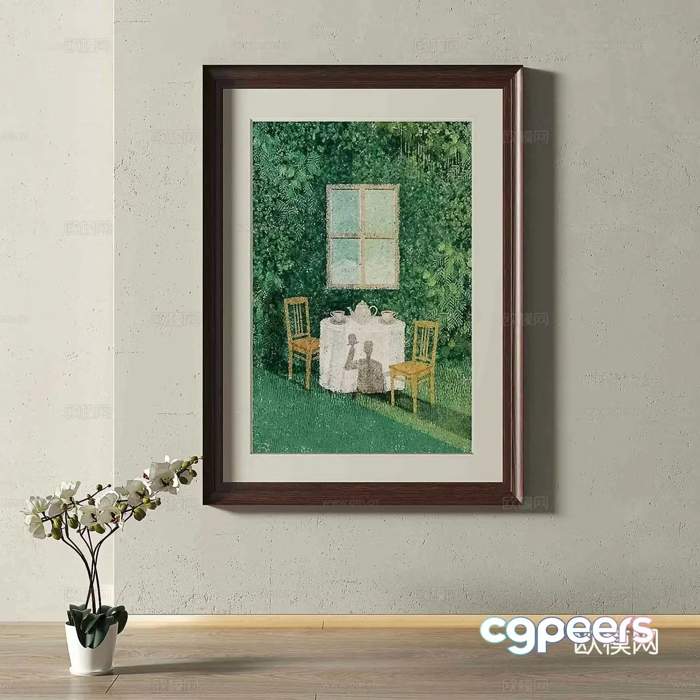 Modern European retro decorative painting 3d model