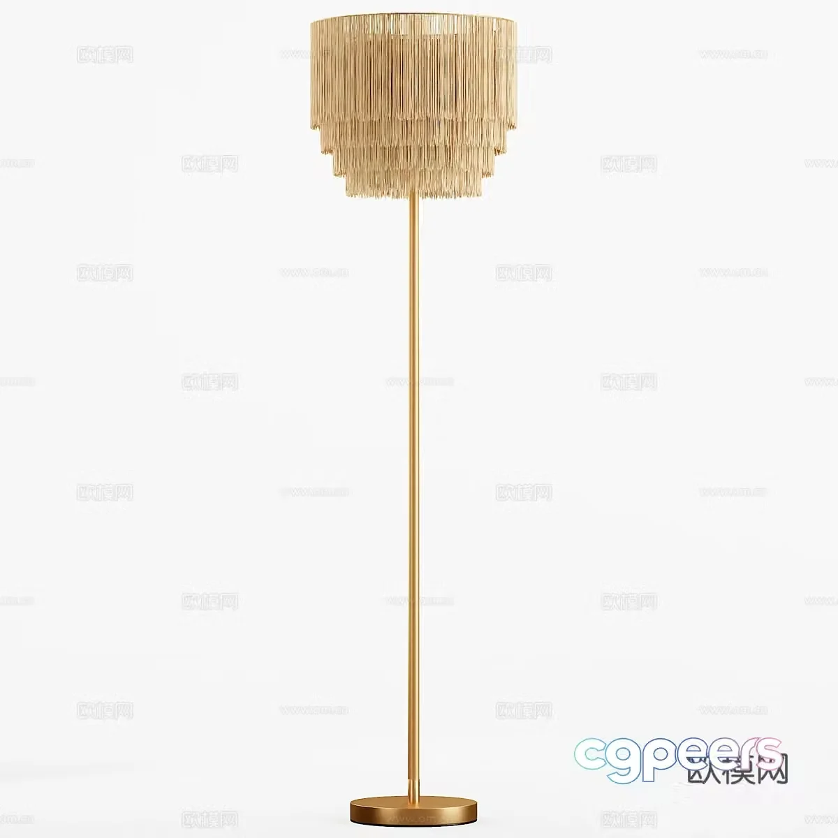 Light luxury tassel floor lamp 3d model