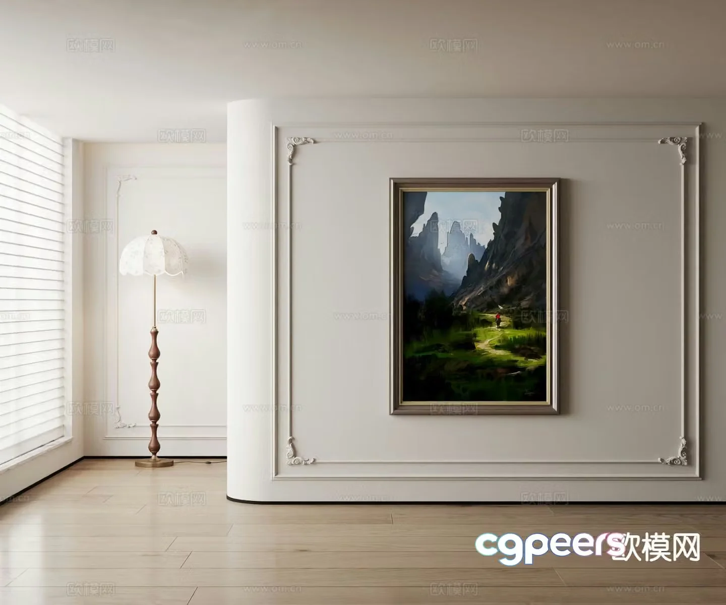American decorative painting landscape painting oil painting 3d model