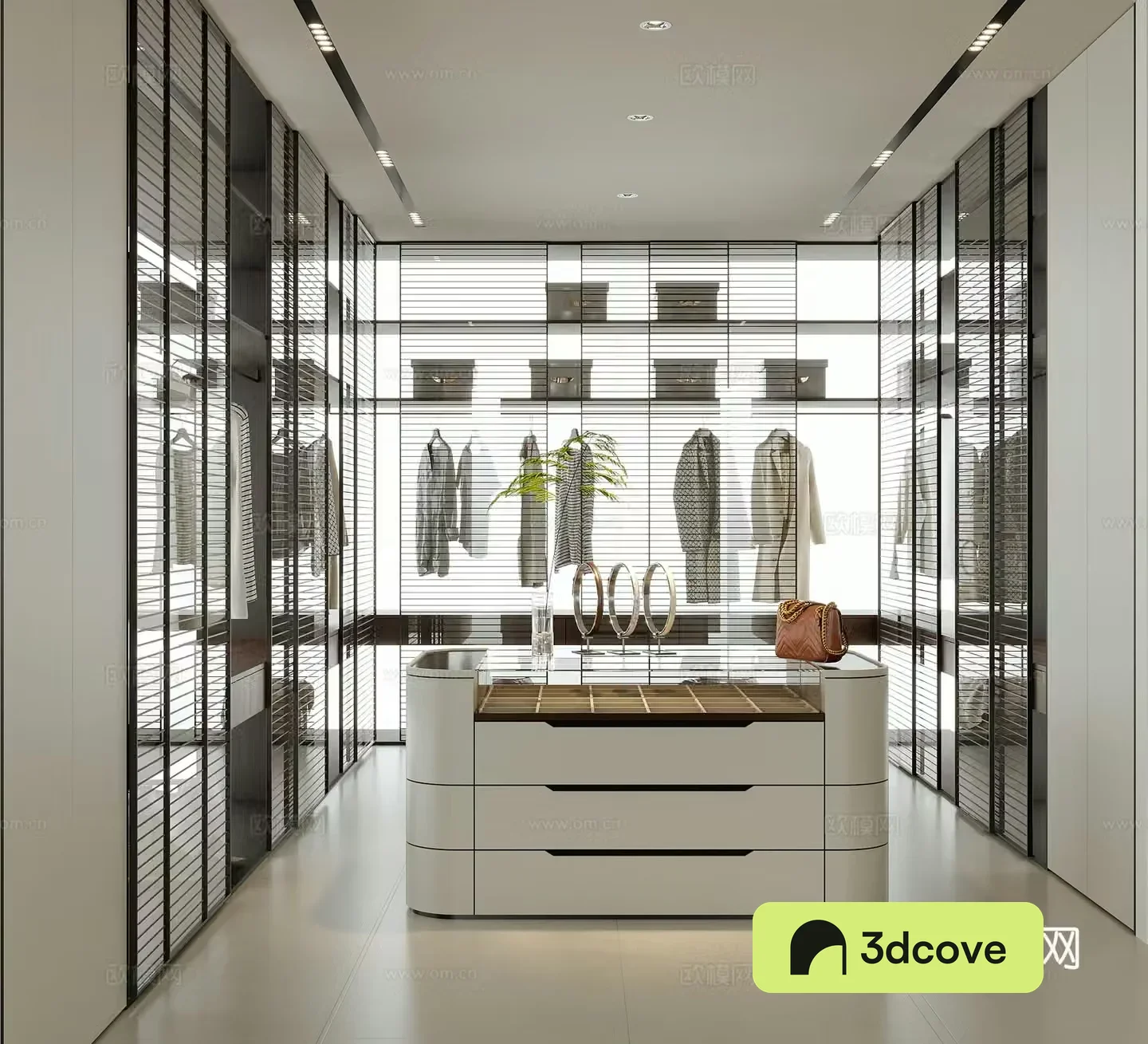 Modern island cloakroom wardrobe