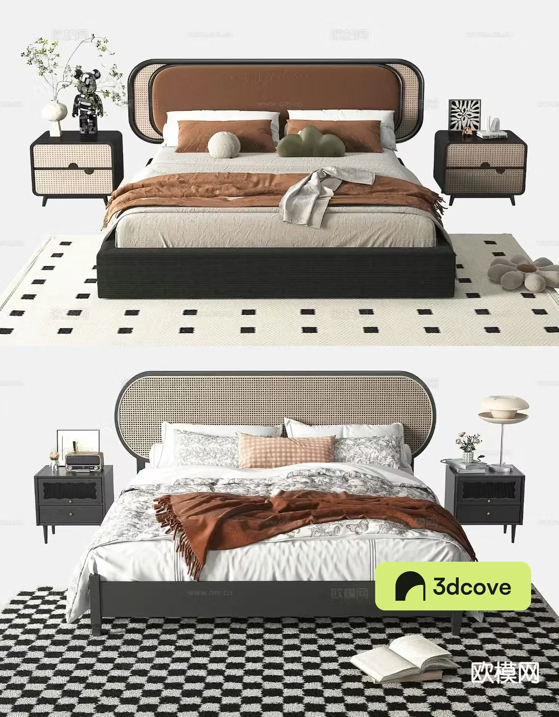French double bed retro double bed