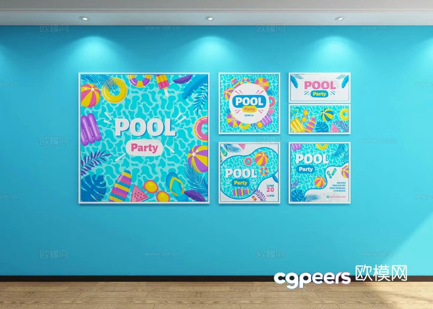 Photo wall cartoon art painting 3d model