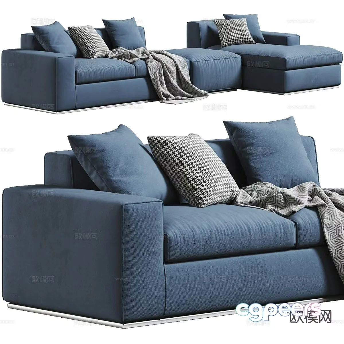 Corner sofa multi-person sofa 3d model