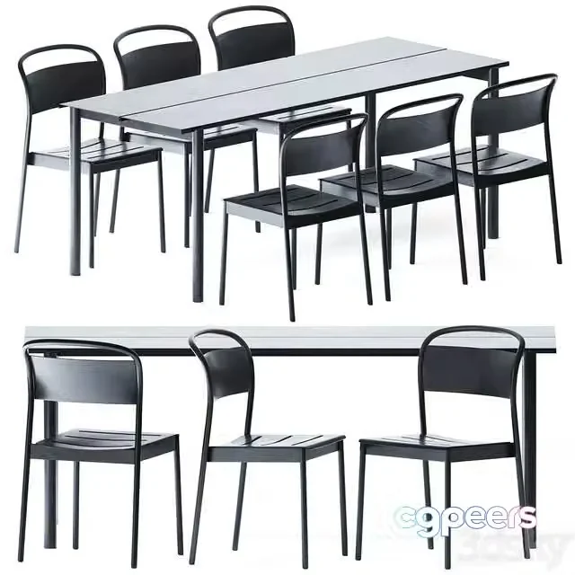 3ds Max Free – Linear Steel Table by Muuto