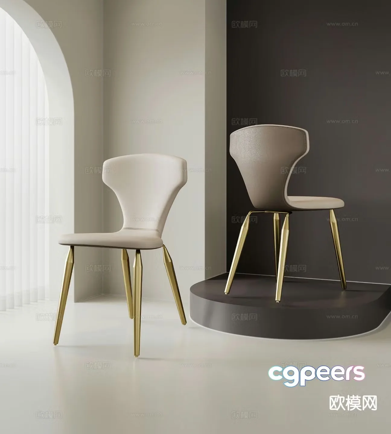 Modern single chair dining chair chair 3d model