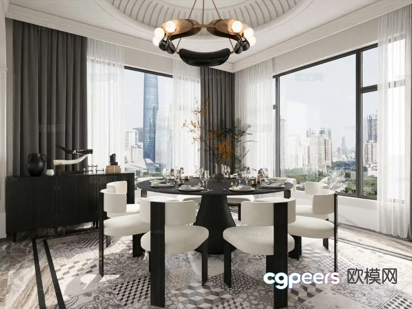 Modern restaurant 3d model