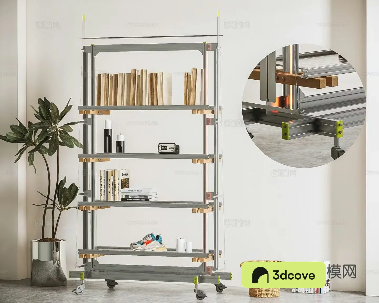 Modern bookshelf storage rack