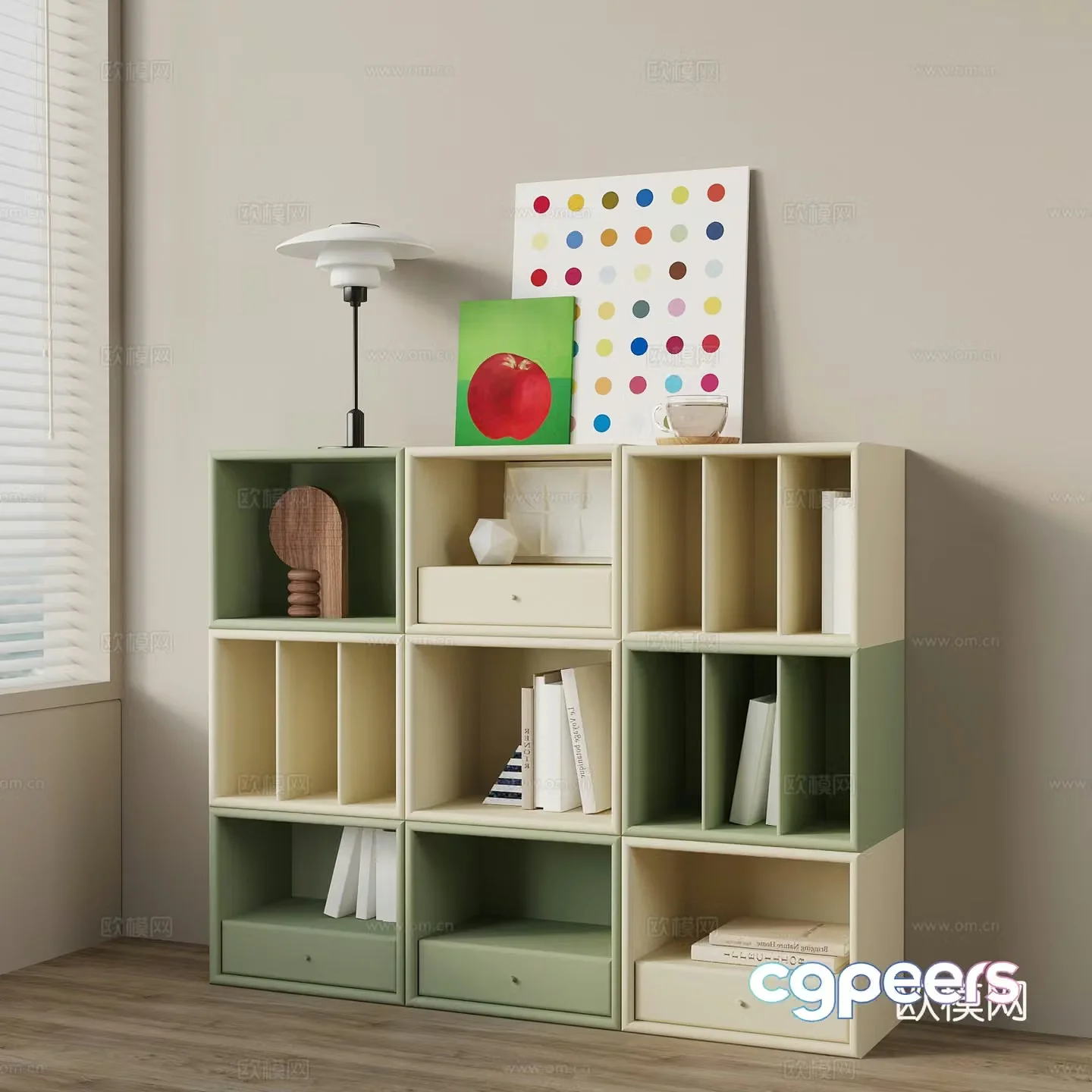 Modern Memphis children’s cabinet toy cabinet storage cabinet 3d model