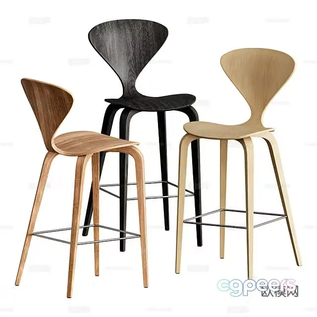 3D model of high-legged bar chair