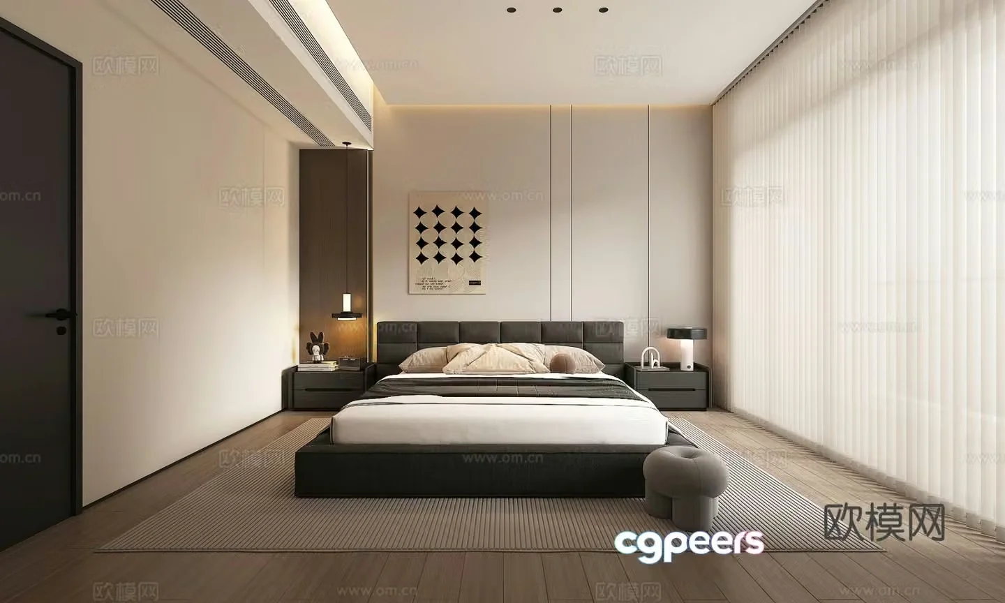 Modern Italian home bedroom 3d model