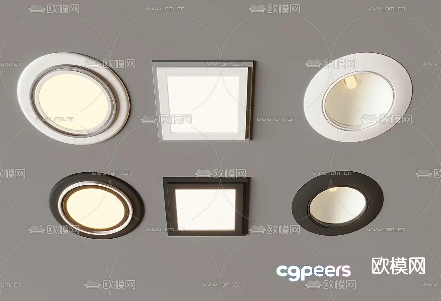 Simple spotlight downlight 3d model