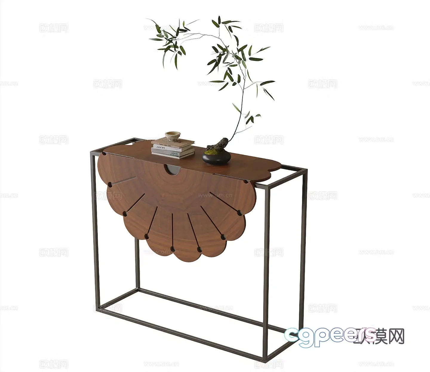 Modern end view desk entrance cabinet 3D model