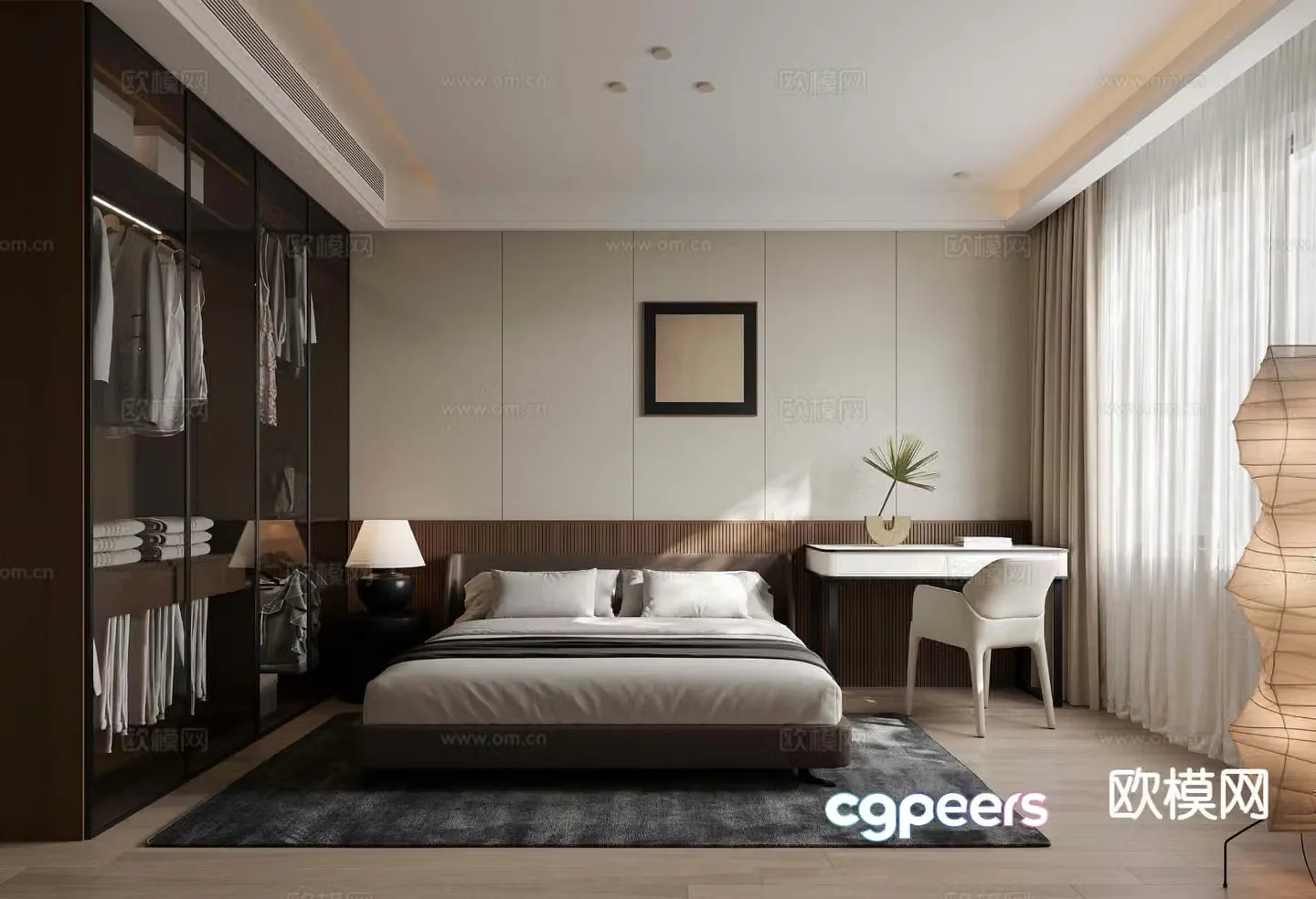 Modern bedroom master bedroom 3d model