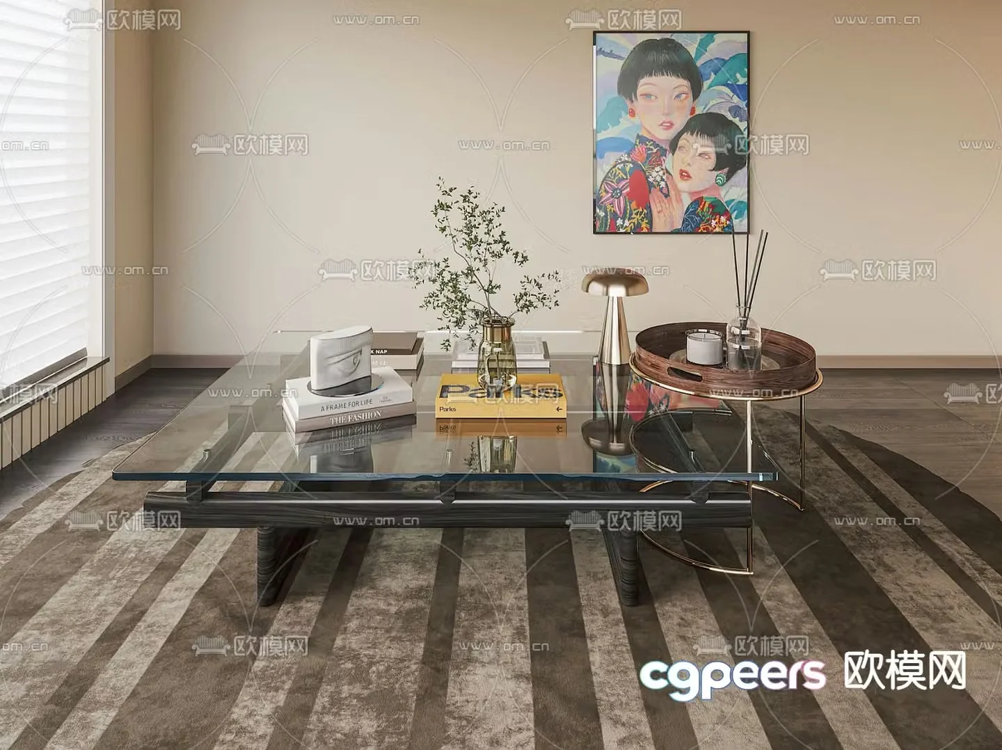 Poliform square coffee table 3d model