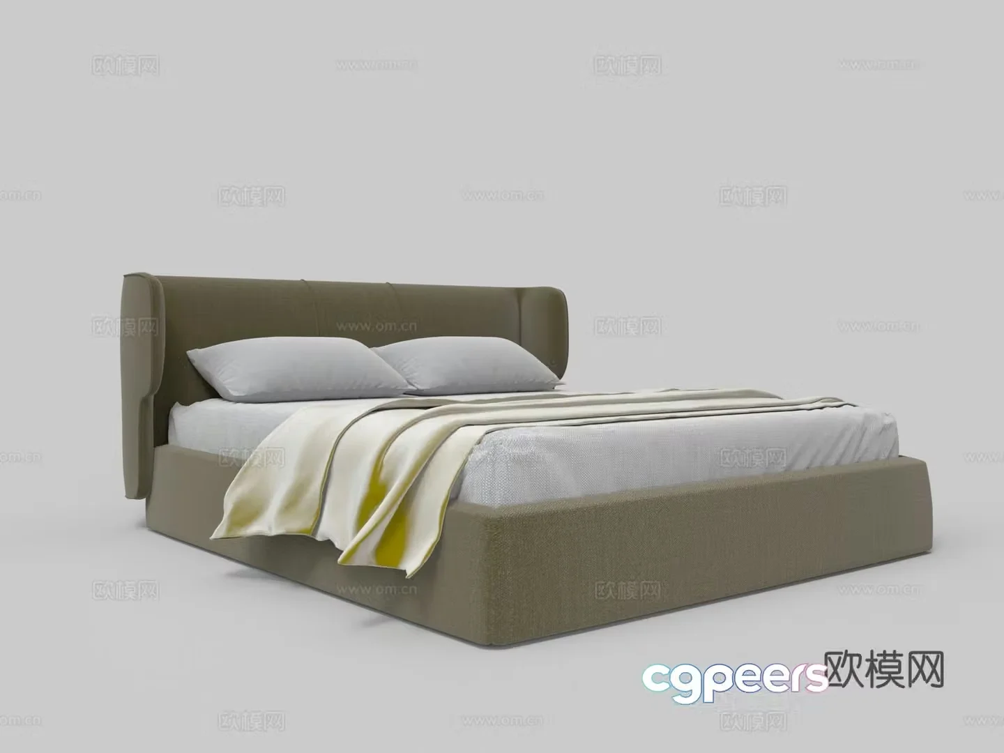 Modern double bed 3d model