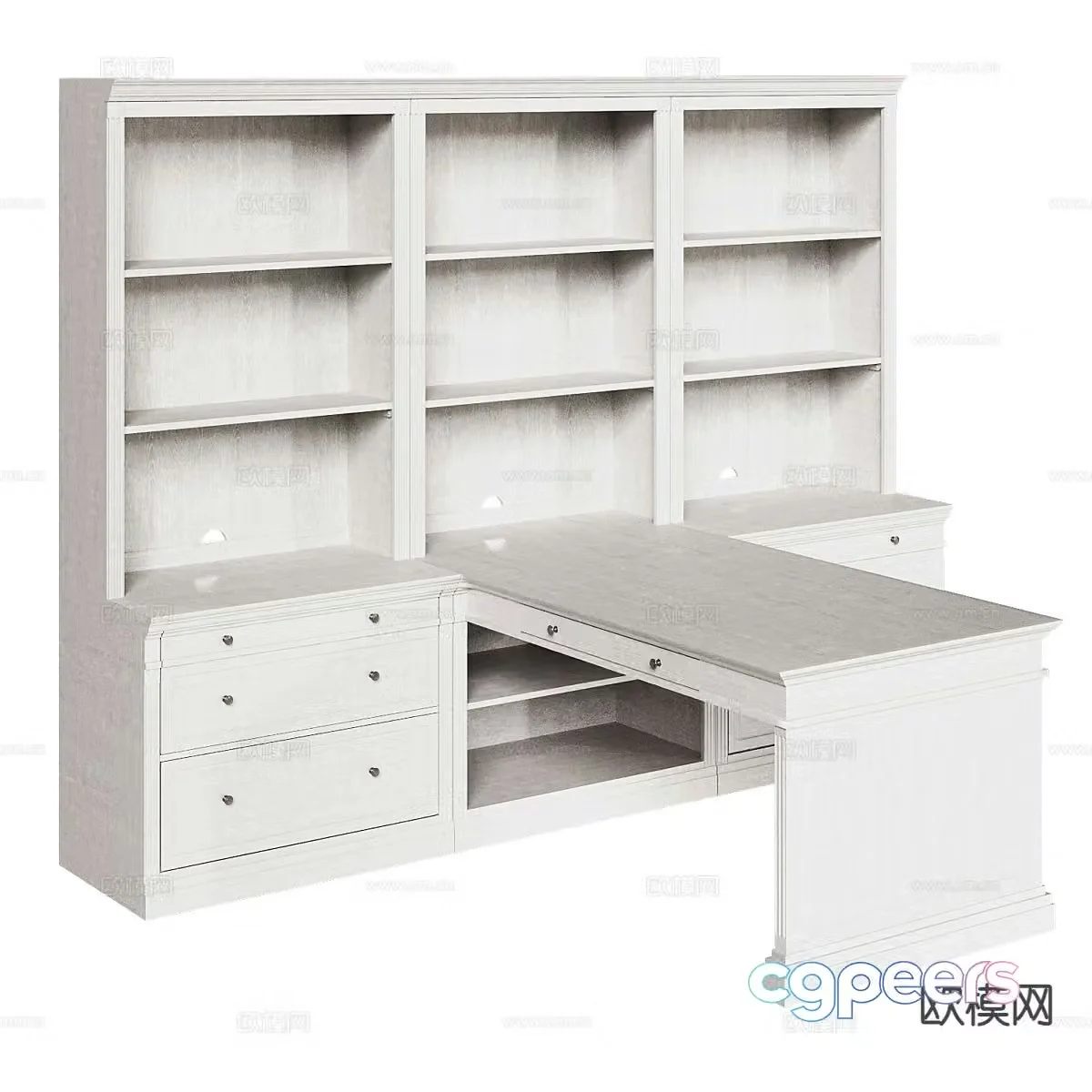 modern desk desk 3d model