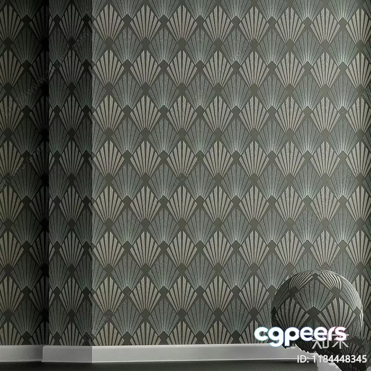 Art Deco Wallpaper 3D Model – 7046 – VRAY Render