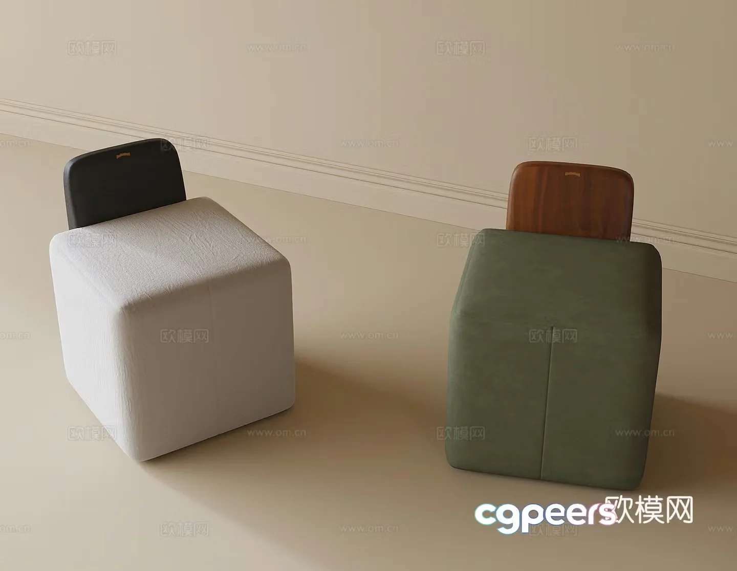 Modern sofa stool shoe changing stool dressing stool 3D model