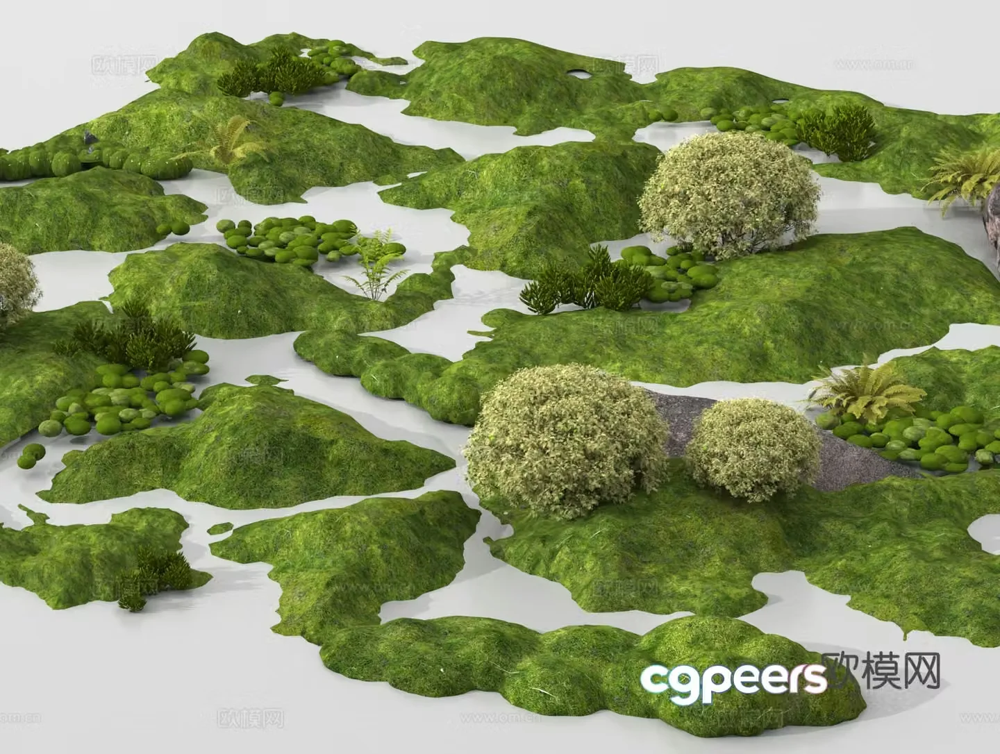 Moss Terrain Micro Terrain Hills Mound Plant Heap 3D Model