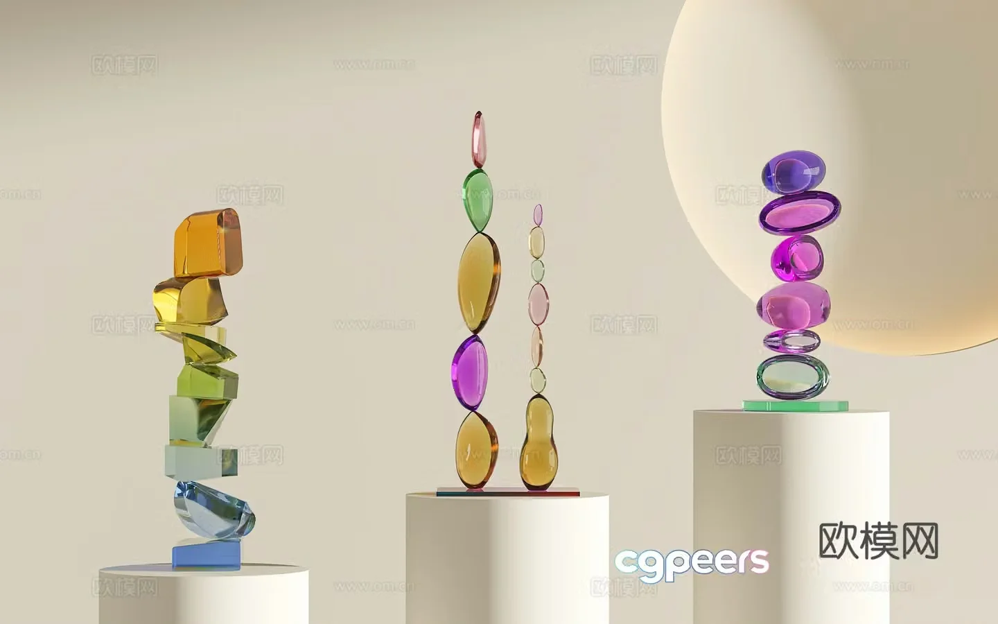 Art sculpture Abstract sculpture Light luxury crystal sculpture Wasabi Middle Ages sculpture ornaments 3D model