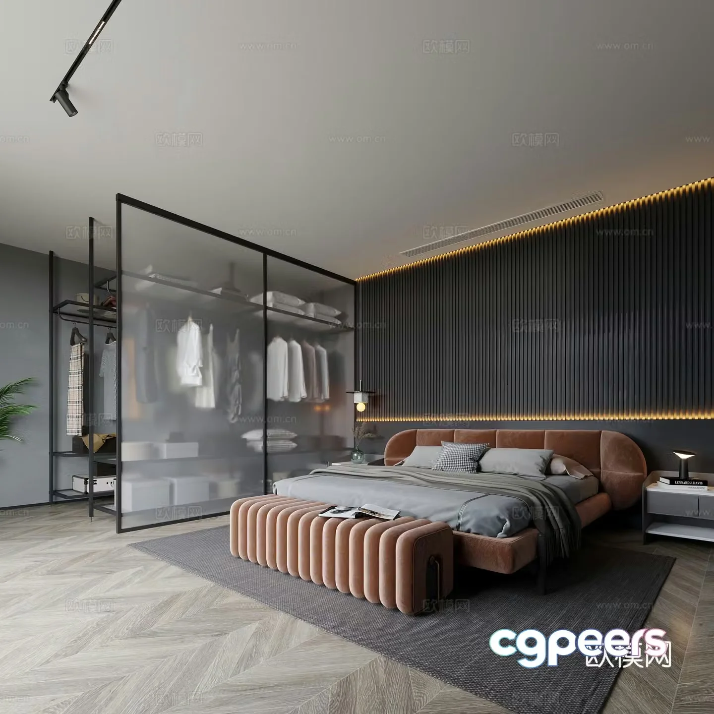 Modern bedroom 3D model 3D model