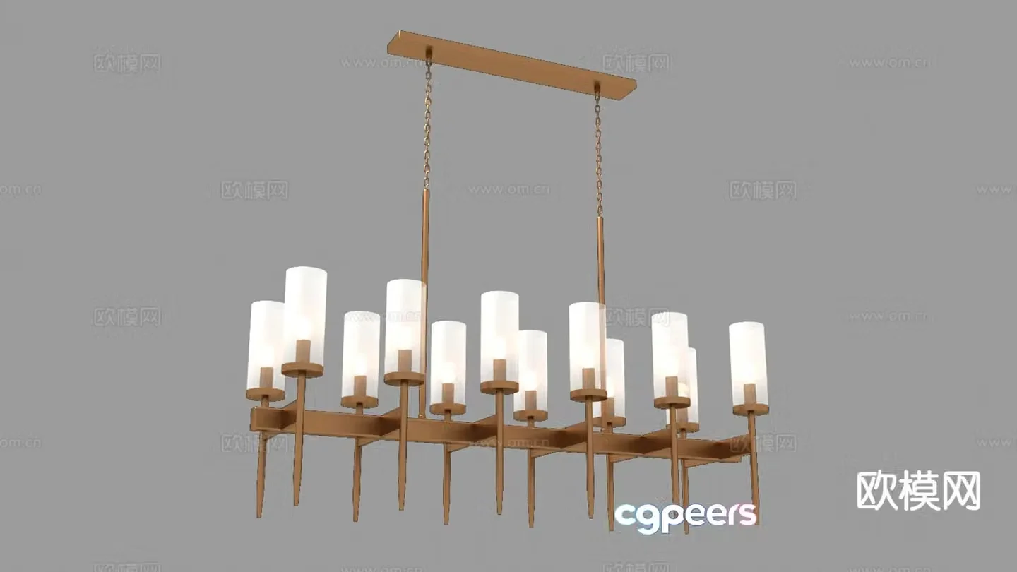 Light luxury chandelier art chandelier restaurant chandelier 3d model