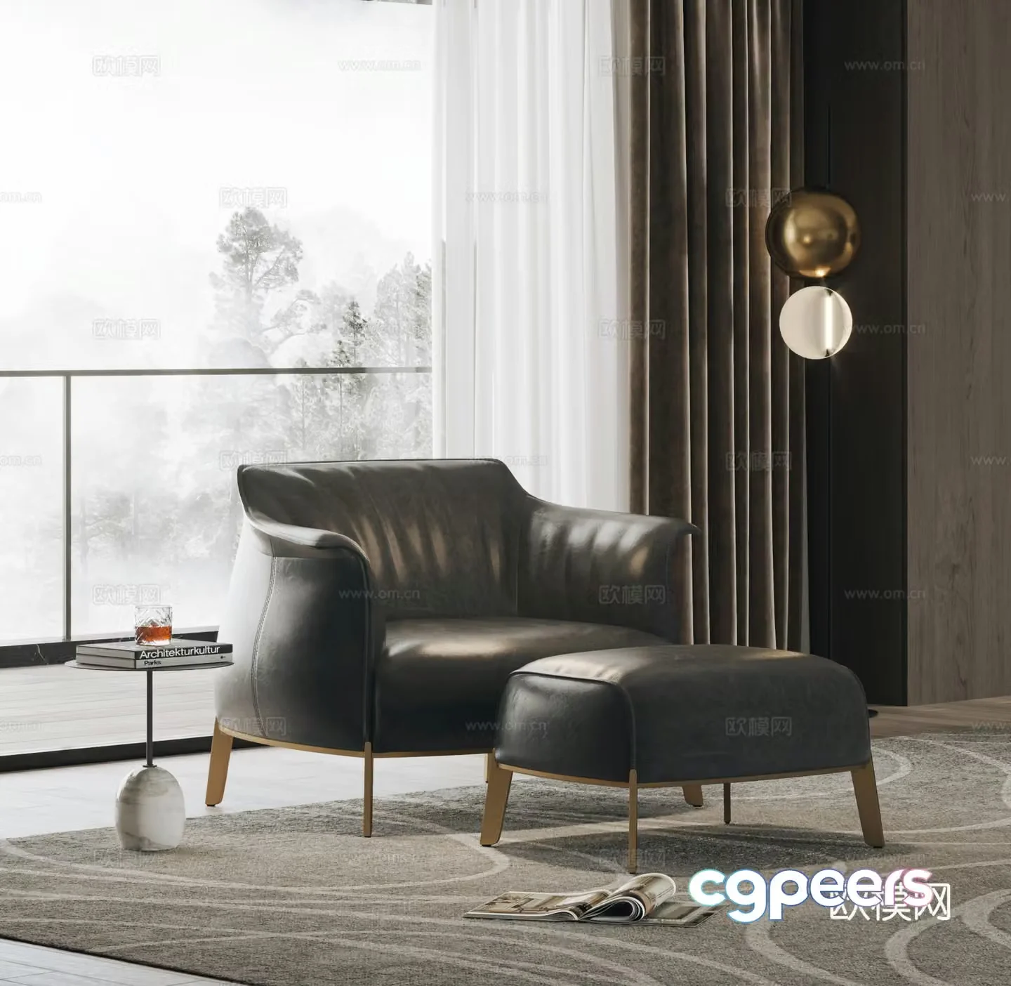 Poltrona Frau modern lounge chair 3d model
