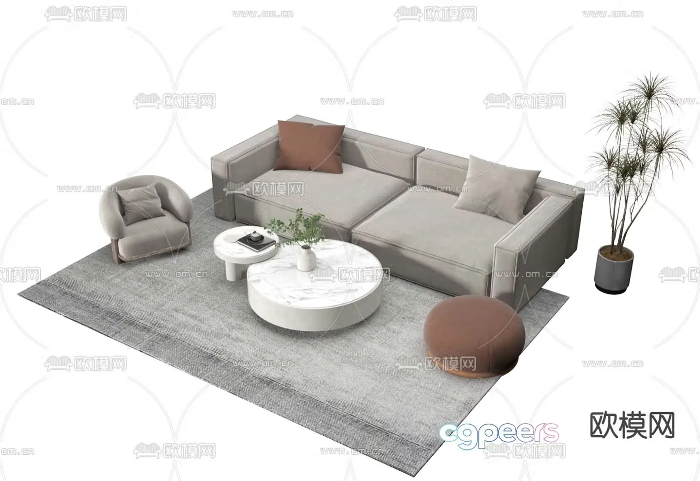 Combination sofa 3d model