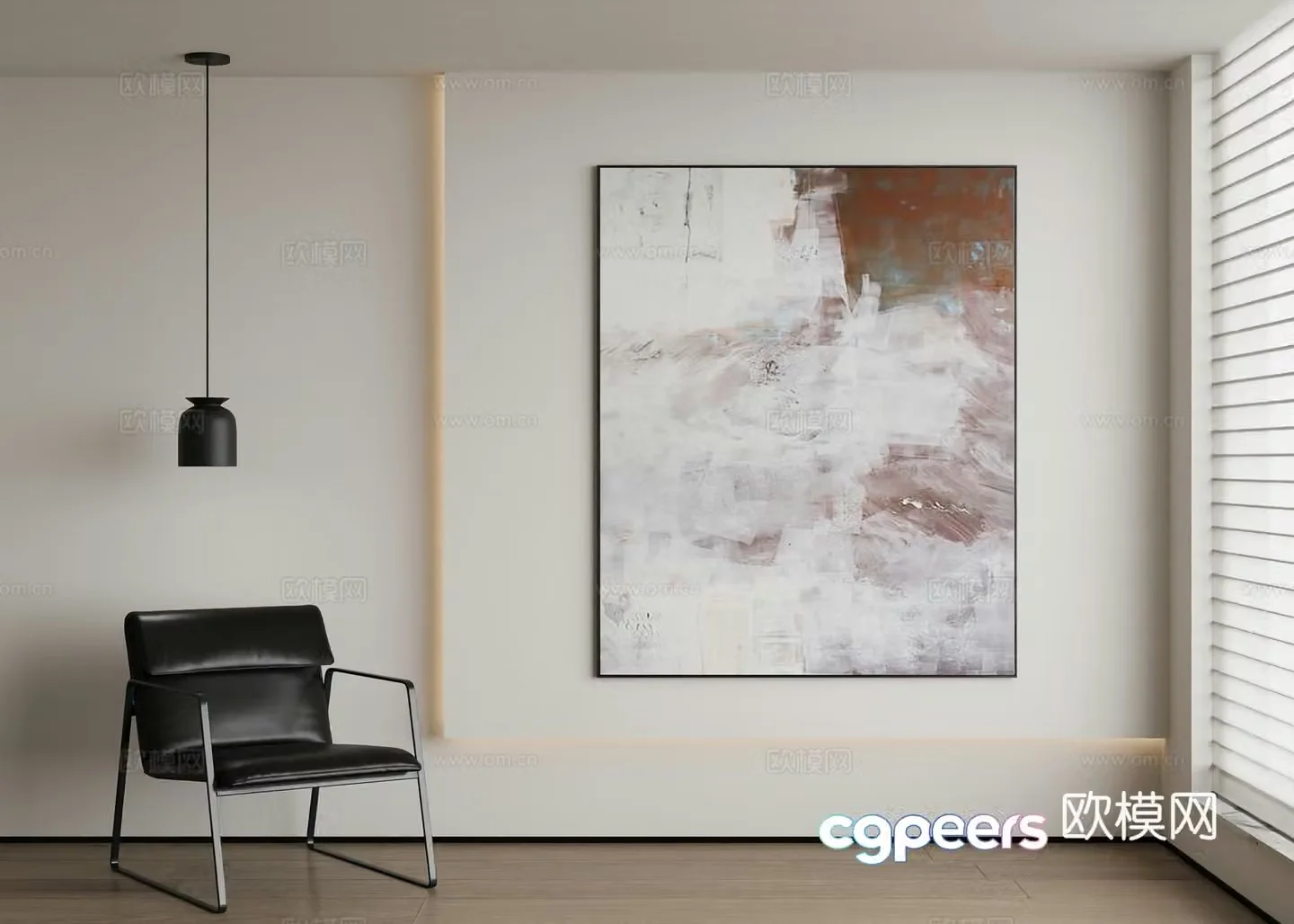 Modern abstract painting decorative painting 3d model