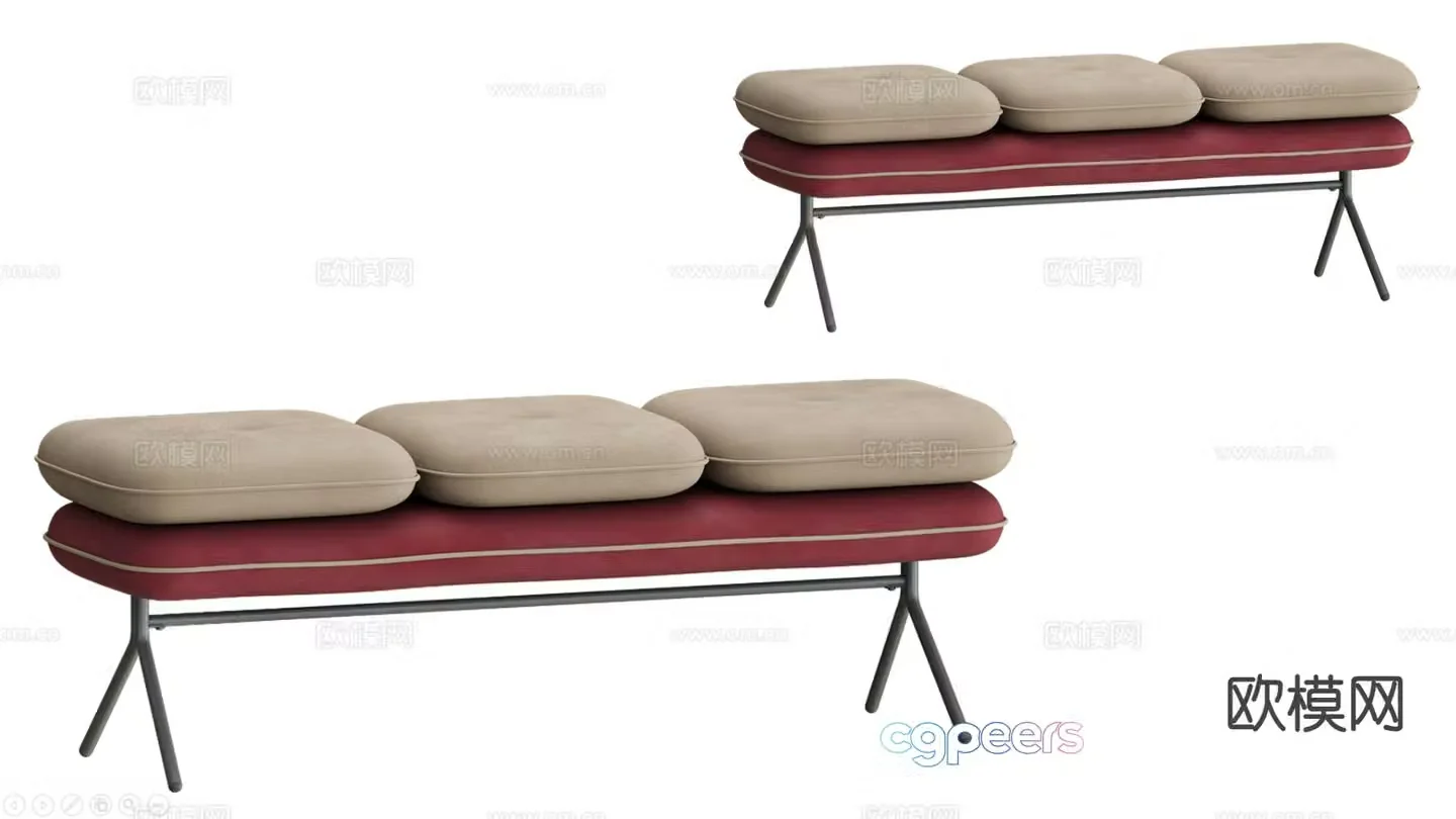 Bench sofa stool low stool bed end stool 3d model