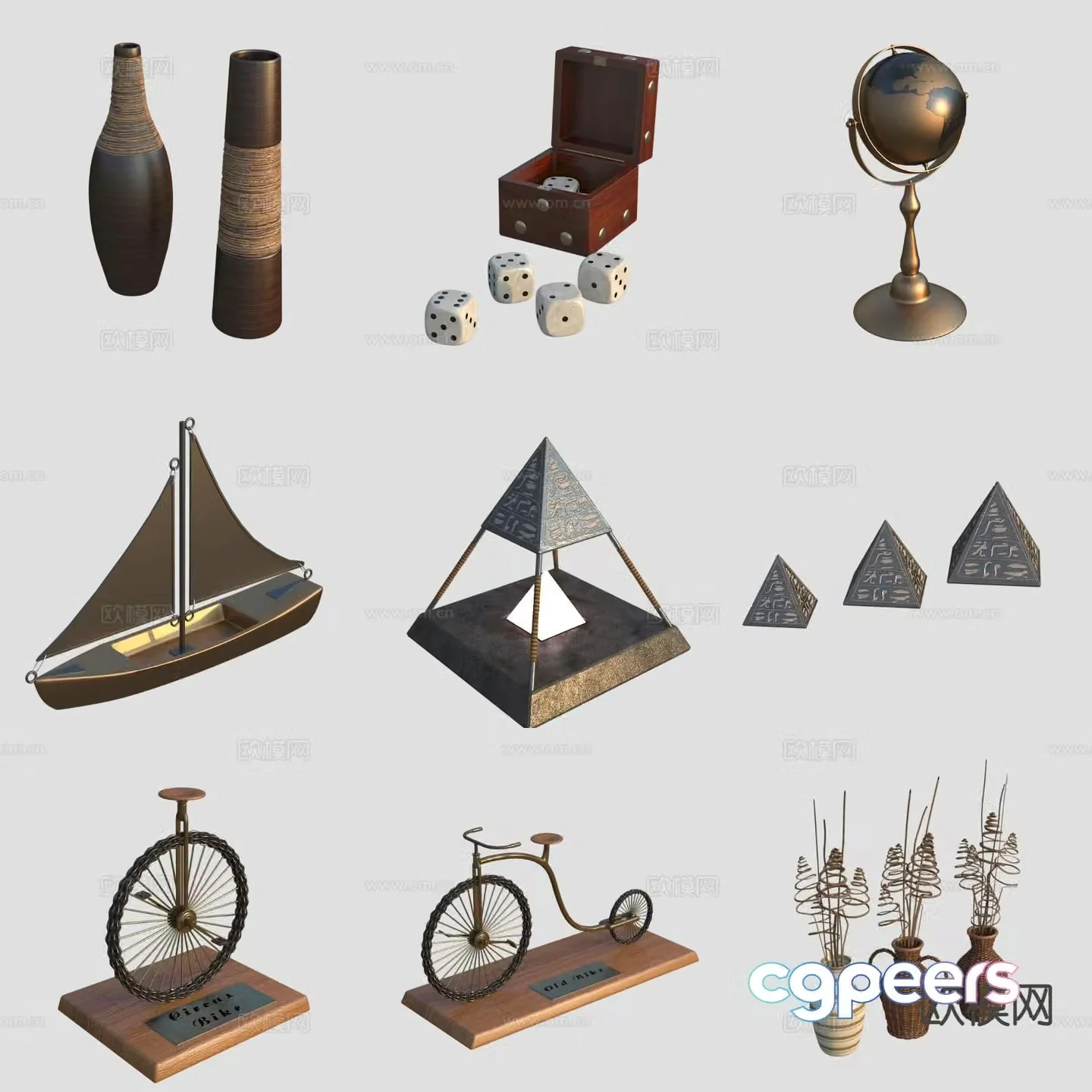 Medieval style decorations ornaments handicrafts dice 3D model