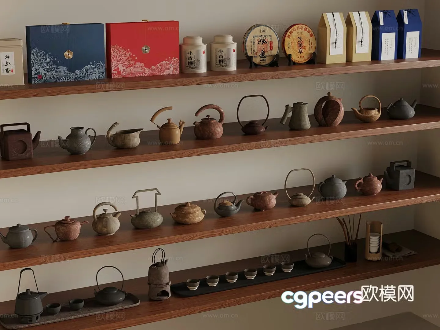 New Chinese style tea set tea teapot tea cup 3d model