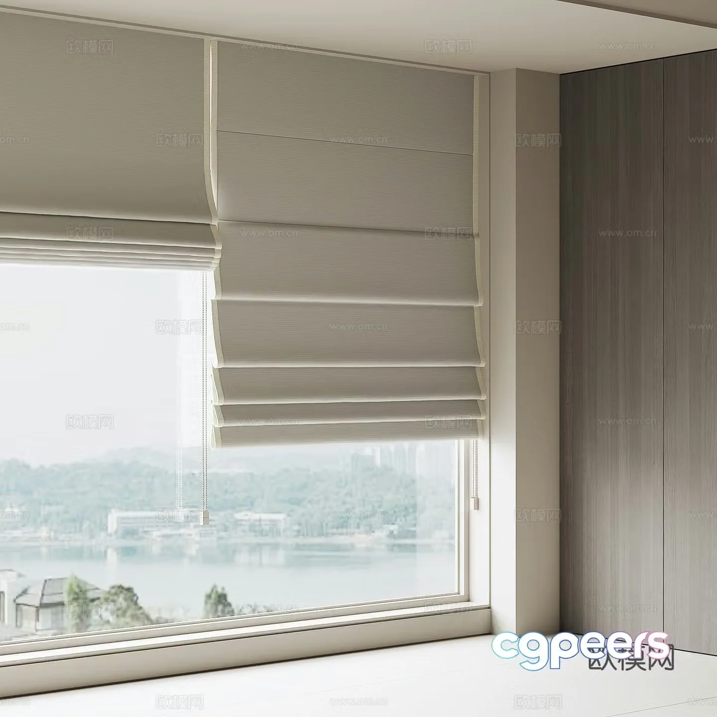 Modern home curtains 3d model