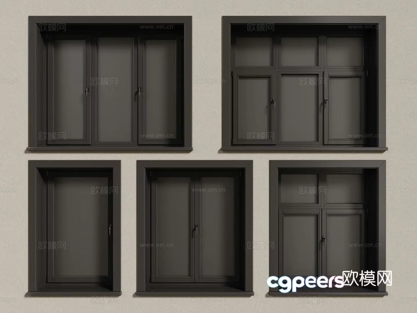 Modern windows aluminum alloy windows casement windows floor-to-ceiling windows 3d model