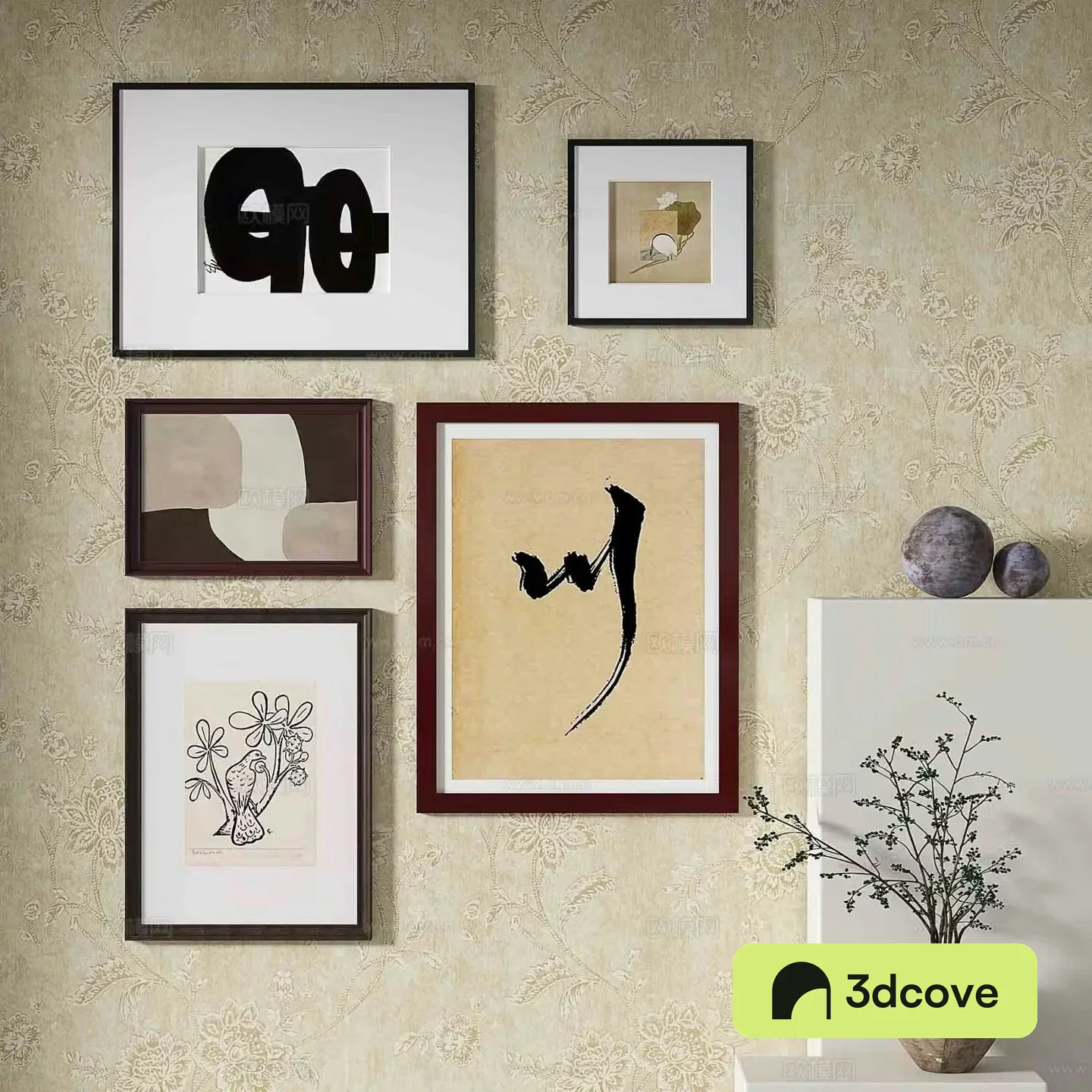 Nordic decorative painting retro painting combined hanging painting
