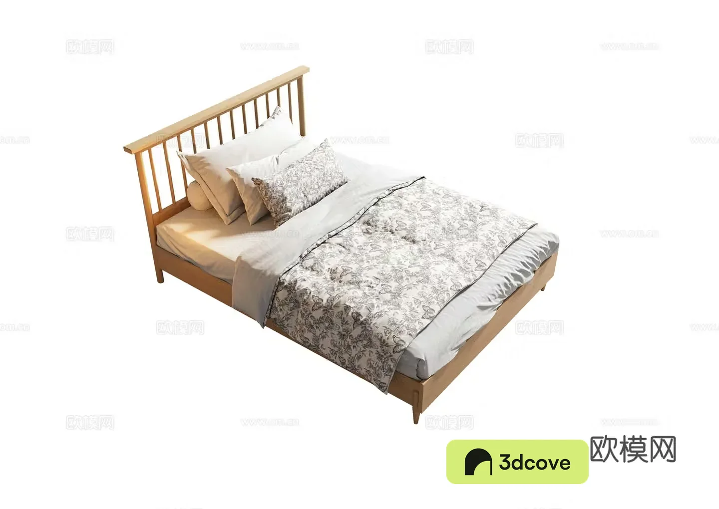 Log single bed