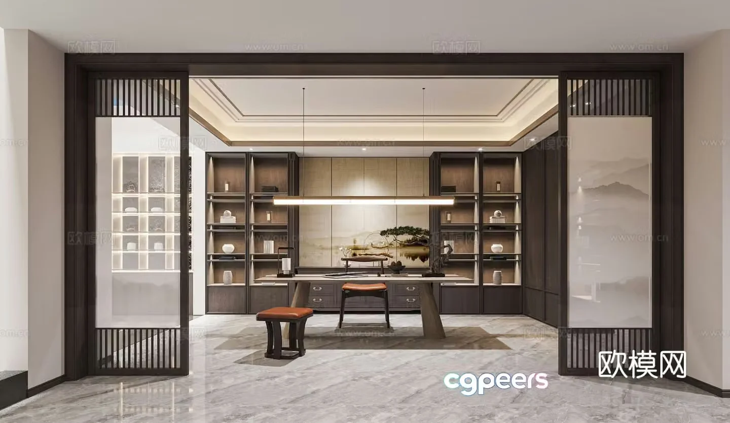 New Chinese tea room 3d model
