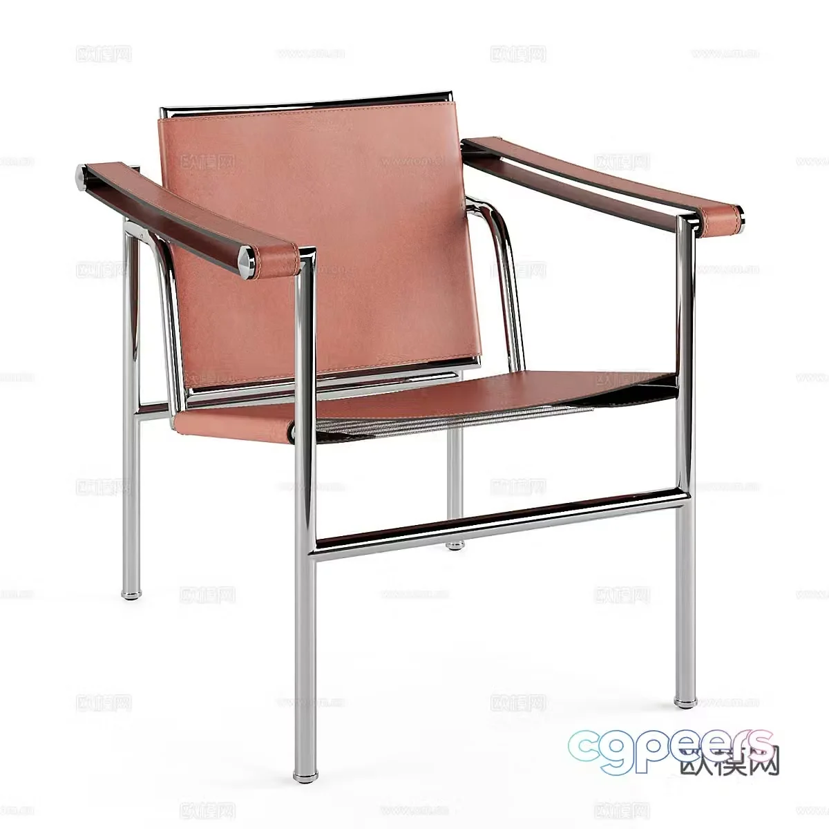 Minimalist leisure chair Art leisure chair Creative leisure chair Extremely simple chair Simple chair Wrought iron 3d model