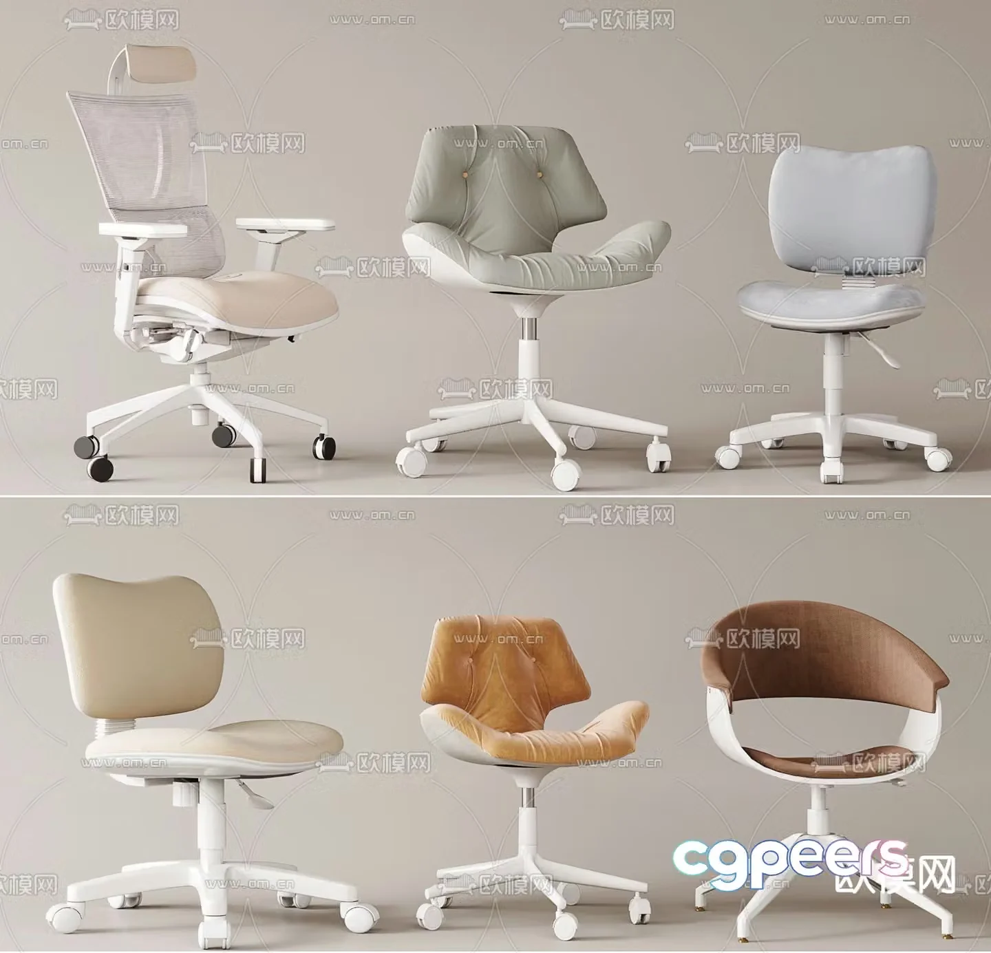 Staff chair office chair study chair 3d model