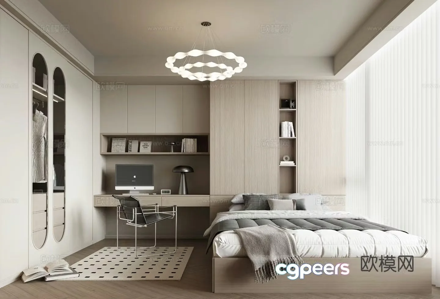 Modern tatami bedroom 3d model