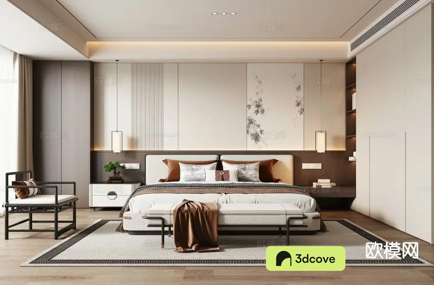 New Chinese style bedroom master bedroom