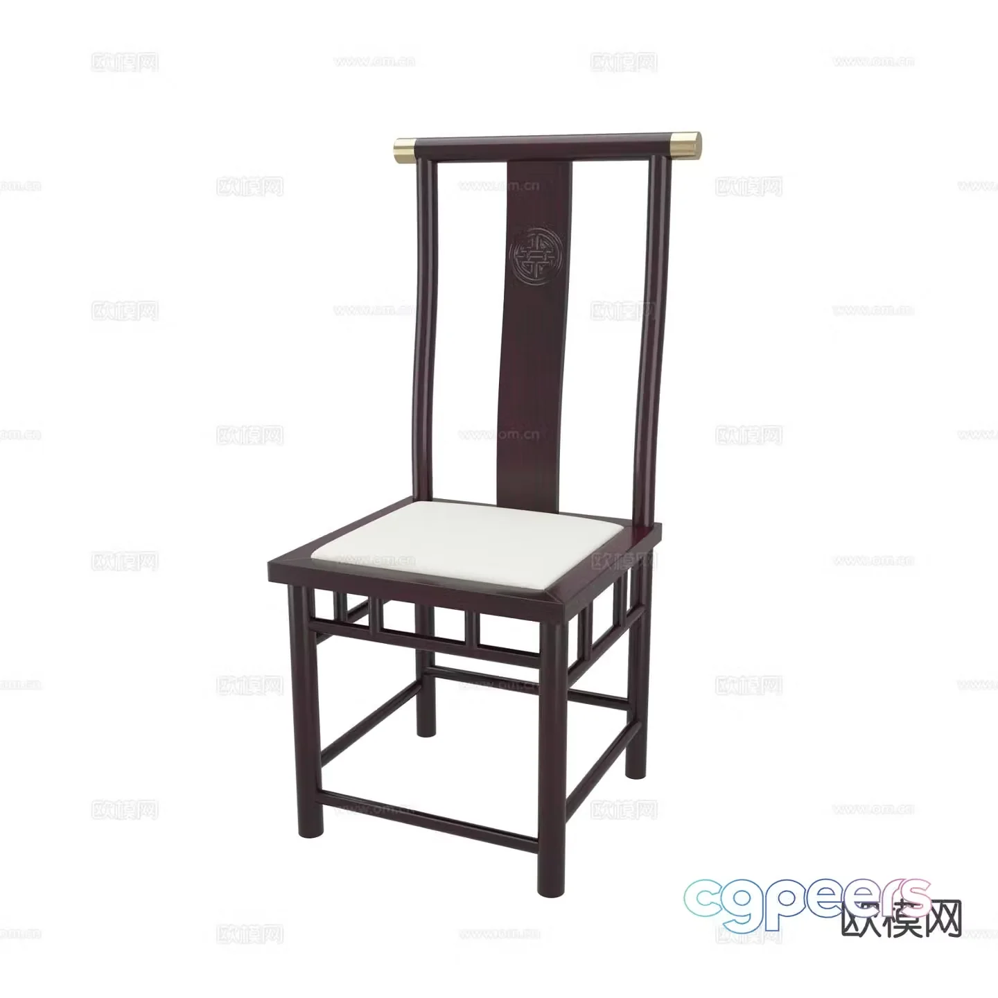 New Chinese style Taishi chair dining chair 3d model